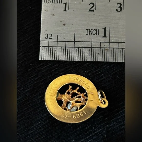 14K and gemstone Tree of Life appreciation charm - Picture 2 of 3